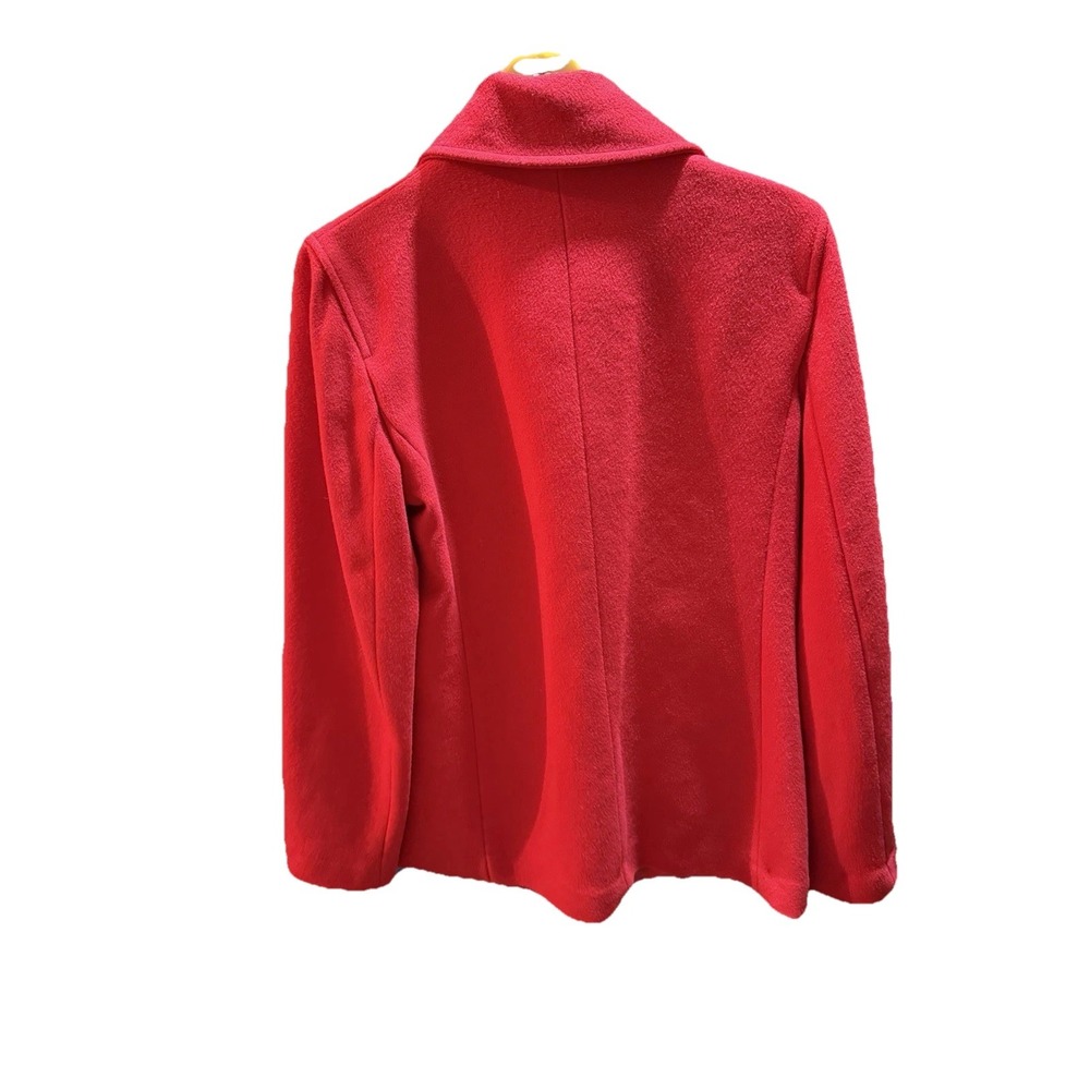 Barneys New York Luxury Red Wool Cashmere Peacoat Size 38 Made in Italy - Picture 8 of 9